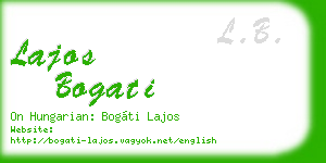 lajos bogati business card